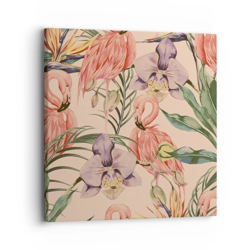 Obraz na płótnie - Różowy balet w kwiatach - 30x30 cm