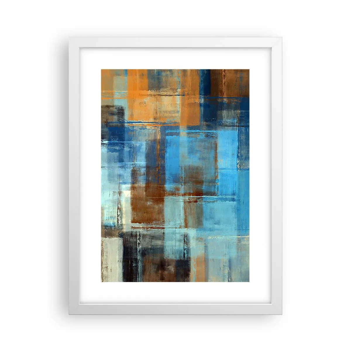 Plakat w białej ramie - Przez błękitną zasłonę - 30x40 cm