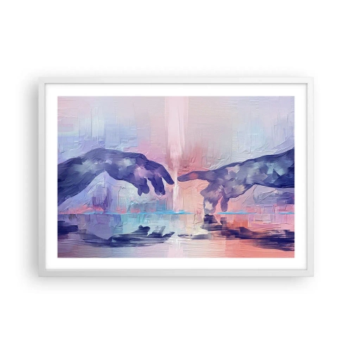 Plakat w białej ramie - Boska iskra życia - 70x50 cm