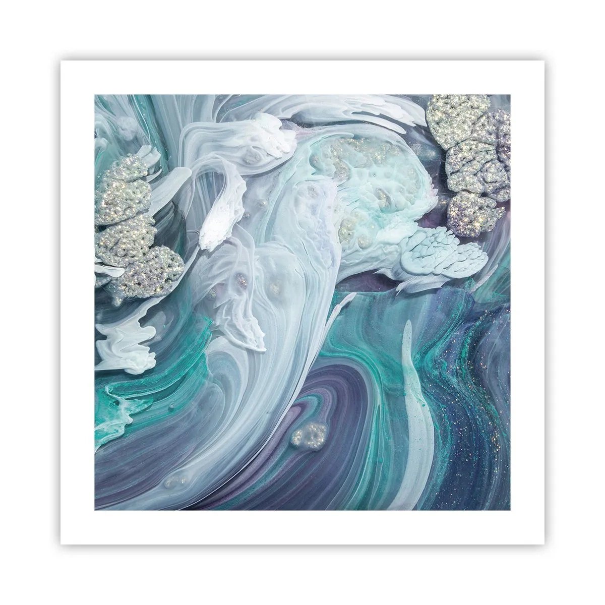 Plakat - Nurty błękitu - 50x50 cm