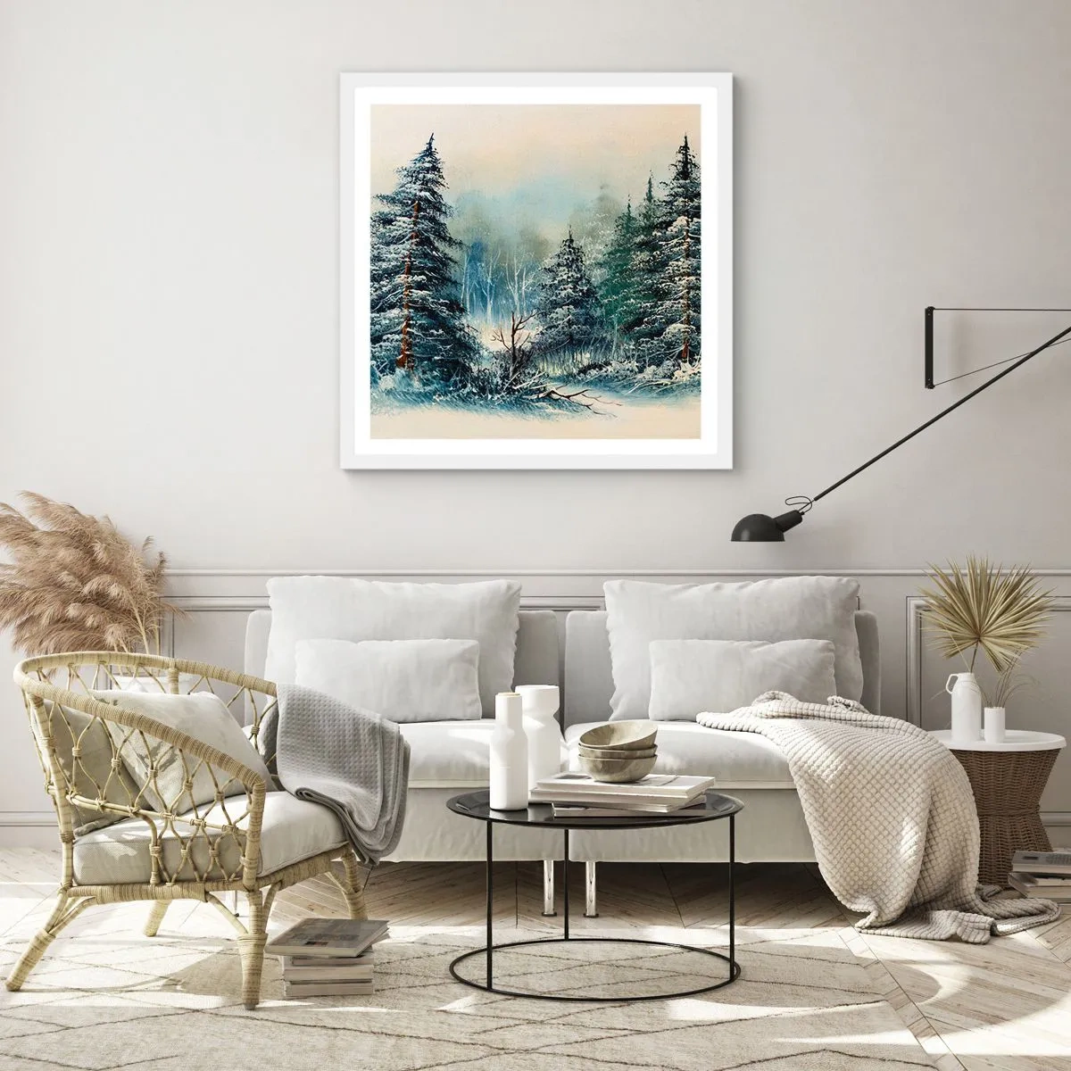 Plakat w białej ramie - Gotowe do Świąt - 50x50 cm