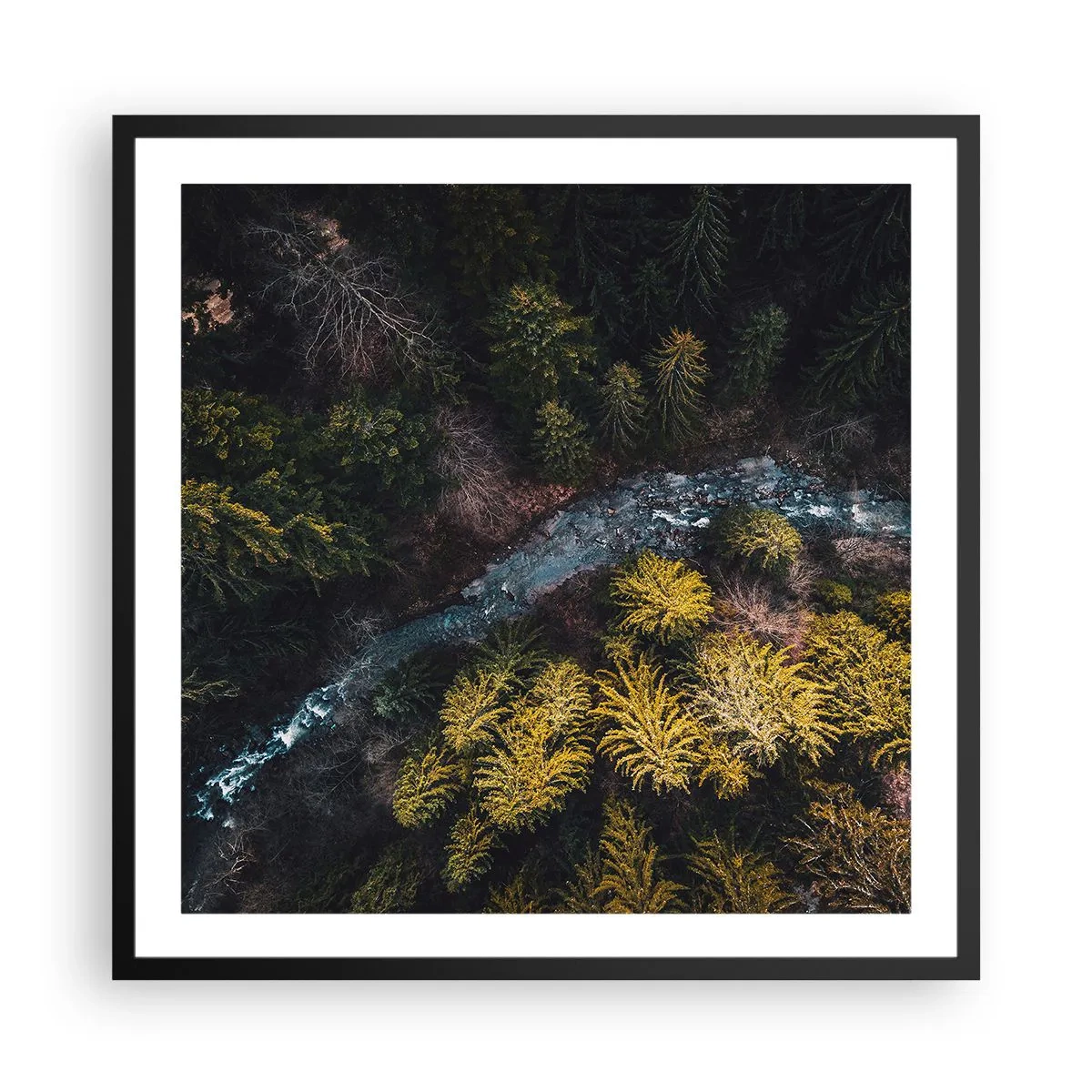 Plakat w czarnej ramie - Szybko, coraz szybciej - 60x60 cm