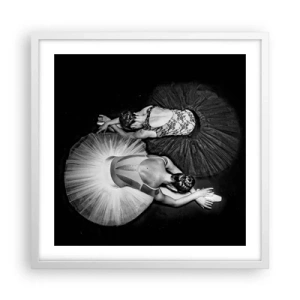 Plakat w białej ramie - Jin i jang – idealna równowaga - 50x50 cm