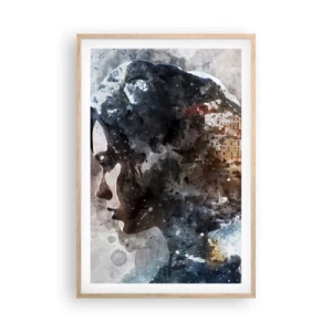 Plakat w ramie jasny dąb - Opowieść o dziewczynie z miastem w tle - 61x91 cm