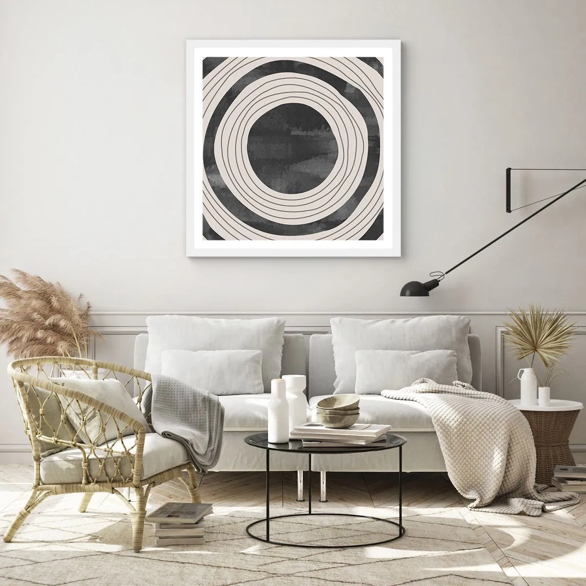 Plakat w białej ramie - W samo sedno - 60x60 cm
