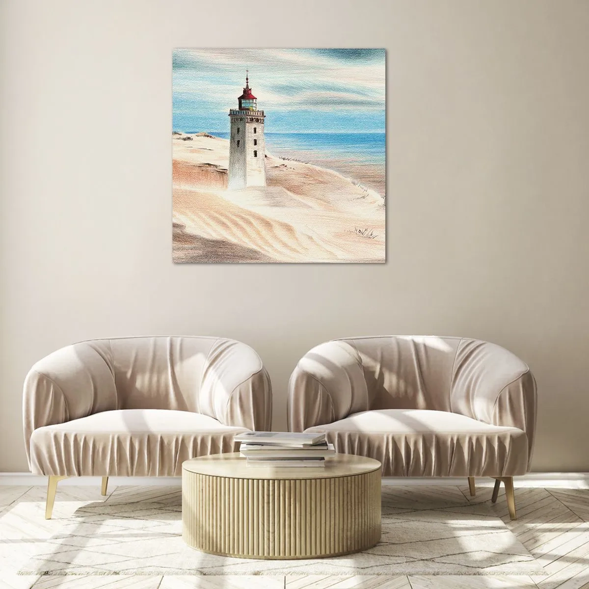 Obraz na szkle - Zawsze wpatrzona w morze - 60x60 cm