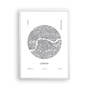 Plakat w białej ramie - Anatomia Londynu - 50x70 cm