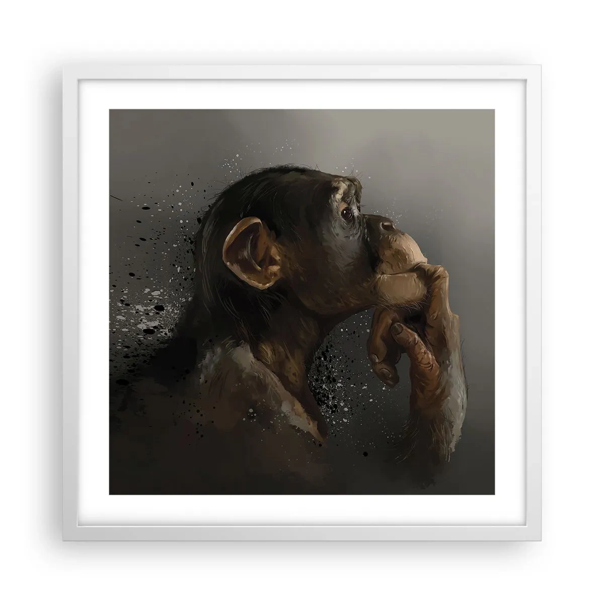 Plakat w białej ramie - Z pewnością myśliciel - 50x50 cm