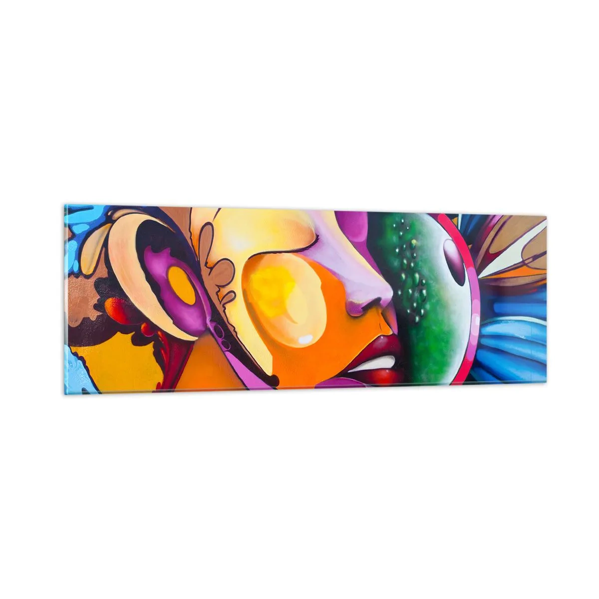 Obraz na szkle - Dotknąć kolorem - 90x30 cm