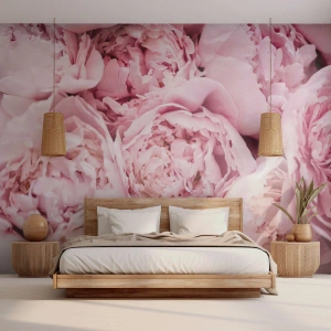 Fototapeta Premium Canvas - Przytulone i pachnące - Piwonia, Kwiaty, Bukiet Kwiatów - 200x140 cm