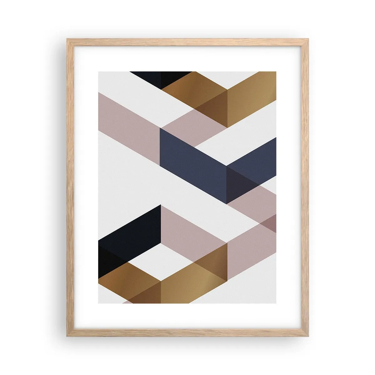 Plakat w ramie jasny dąb - Płaszczyzny i kąty - 40x50 cm