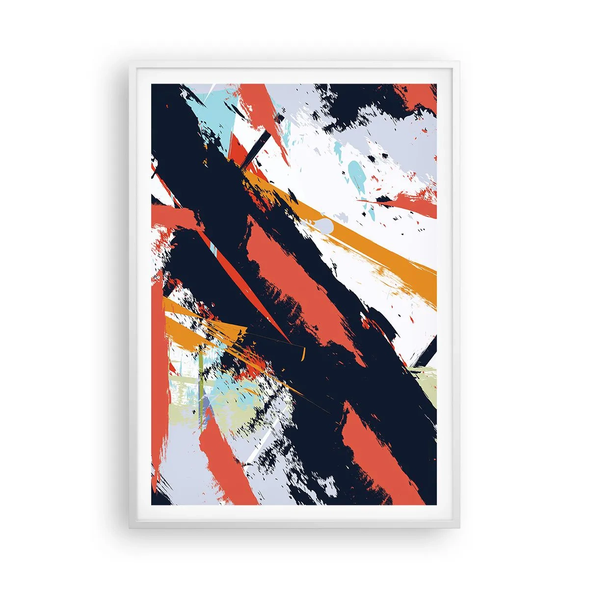 Plakat w białej ramie - Kompozycja dynamiczna - 70x100 cm