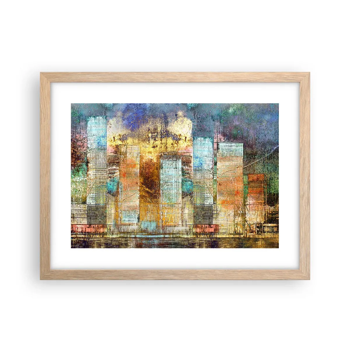 Plakat w ramie jasny dąb - Słoneczna metropolia - 40x30 cm