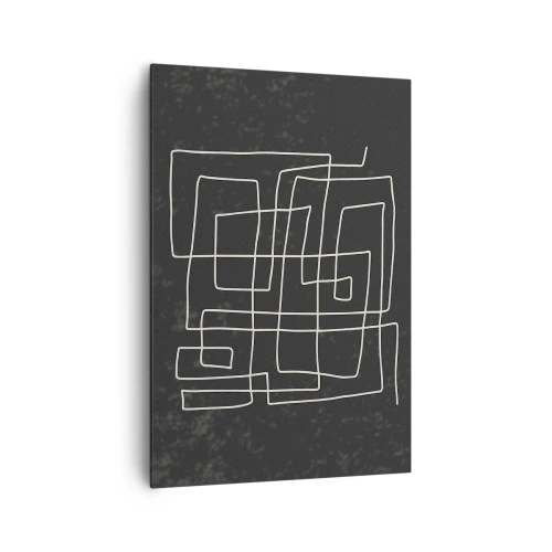 Obraz na płótnie - Abstrakcyjny wzór geometryczny na ciemnym tle - 70x100cm - Nie taki prosty - Nowoczesna dekoracja ścienna do salonu i sypialni ARTTOR