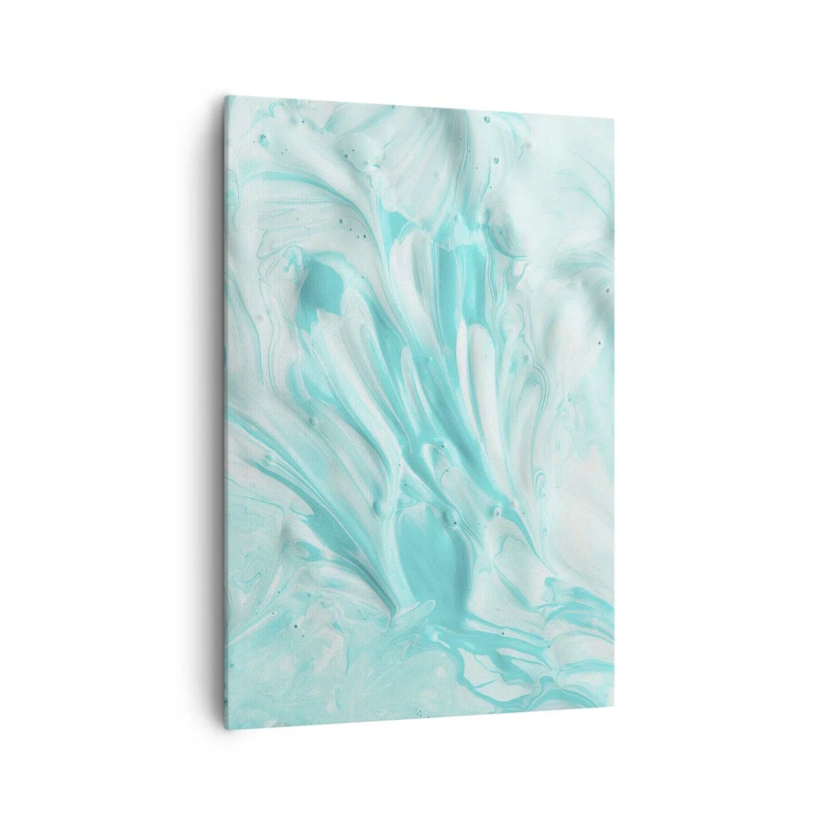 Obraz na płótnie - Abstrakcyjny motyw w pastelowych odcieniach błękitu i bieli - 70x100cm - Na zawsze razem - Nowoczesna dekoracja ścienna do salonu i sypialni ARTTOR