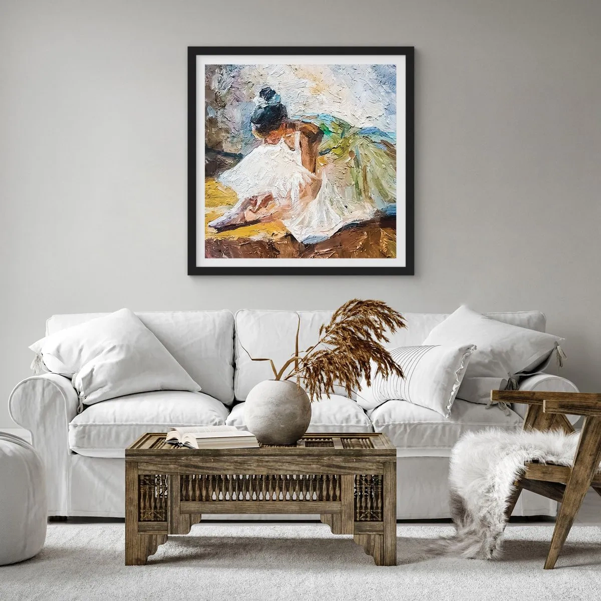 Plakat w czarnej ramie - Z obrazu Degasa - 60x60 cm