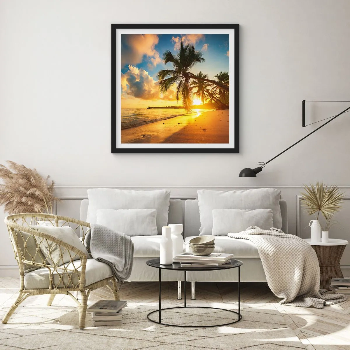 Plakat w czarnej ramie - Karaibskie marzenie - 50x50 cm