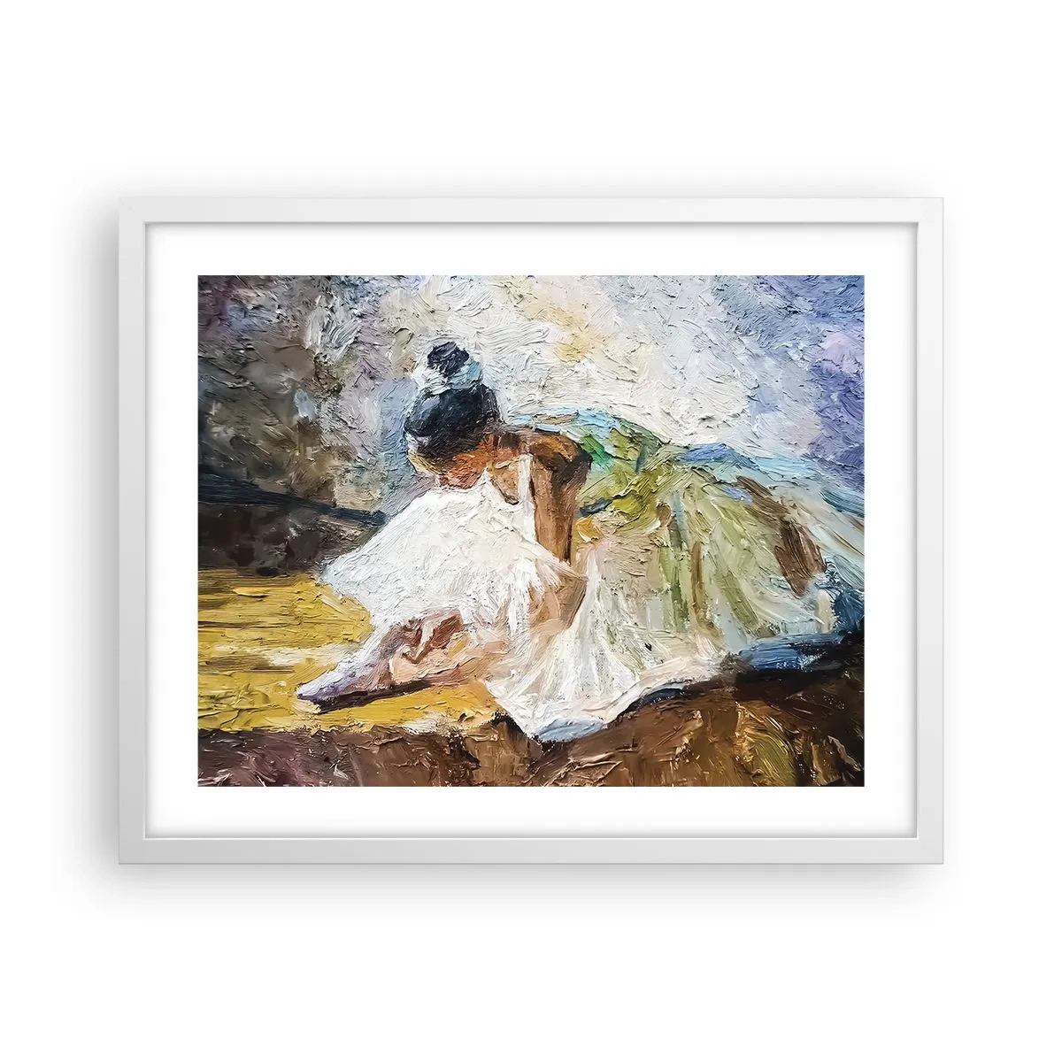 Plakat w białej ramie - Z obrazu Degasa - 50x40 cm