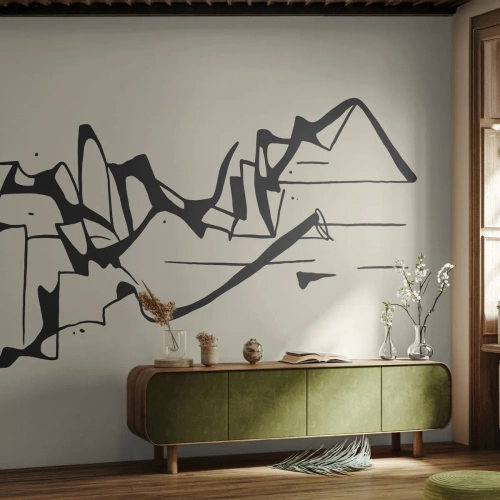 Fototapeta Premium Canvas - Być może pejzaż - Minimalizm, Sztuka, Kreska - 200x140 cm