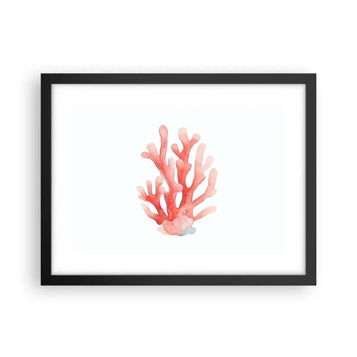Plakat w czarnej ramie - Koral koloru koralowego - 40x30 cm