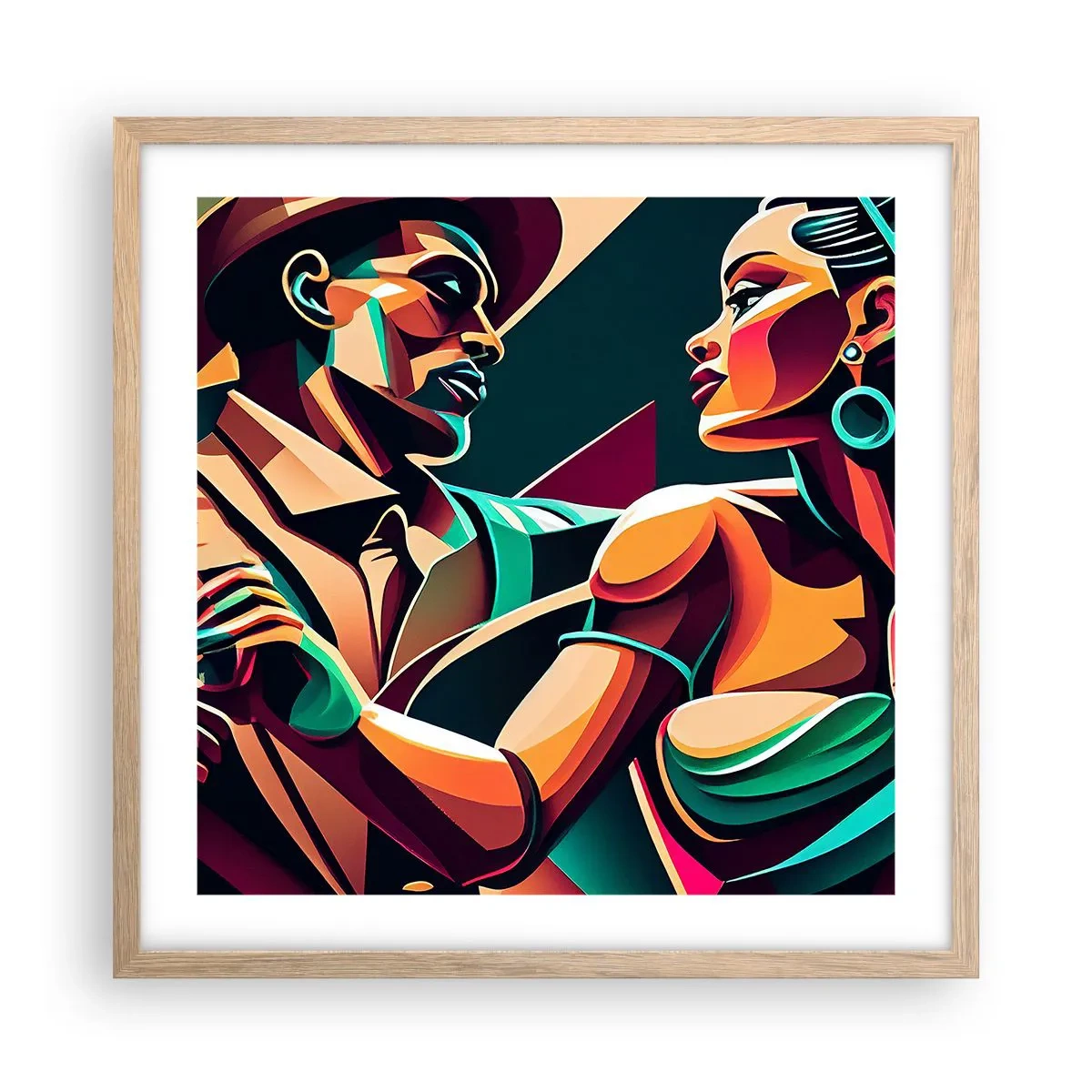 Plakat w ramie jasny dąb - W rytmie serca - 50x50 cm