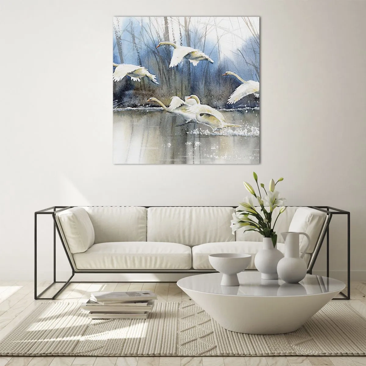 Obraz na szkle - Jak w baśni o dzikich łabędziach - 40x40 cm