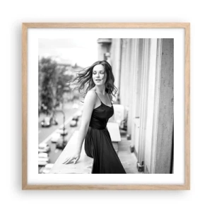 Plakat w ramie jasny dąb - Z pewnością paryżanka - 50x50 cm