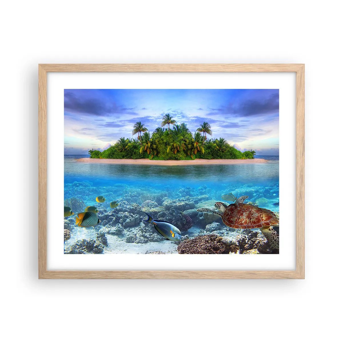 Plakat w ramie jasny dąb - Niebiańska wyspa zaprasza - 50x40 cm