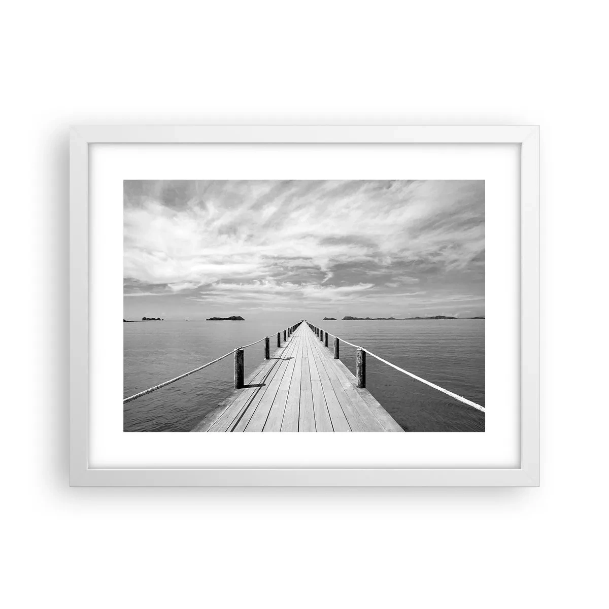 Plakat w białej ramie - A może podróż… - 40x30 cm