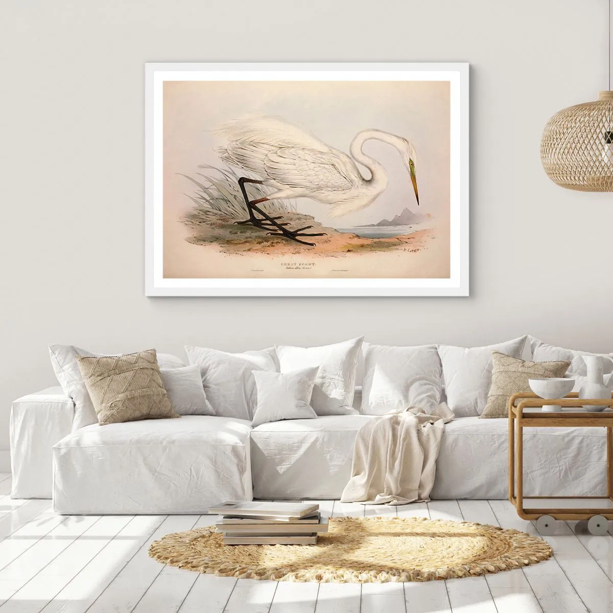 Plakat w białej ramie - Pani na szuwarach - 40x30 cm