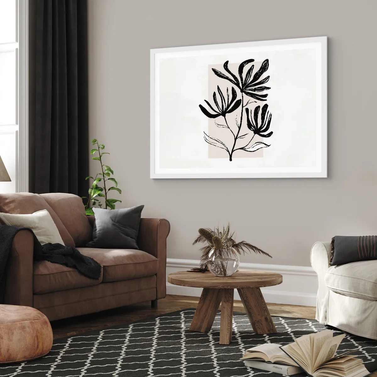 Plakat w białej ramie - Szkic do zielnika - 100x70 cm