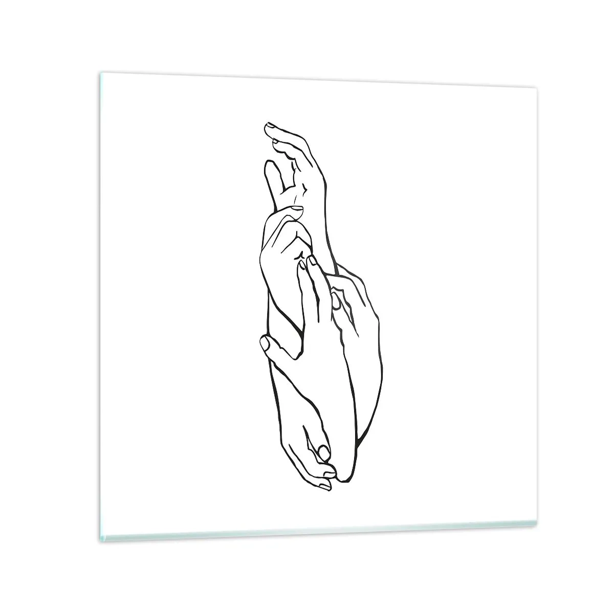 Obraz na szkle - Dobry dotyk - 30x30 cm