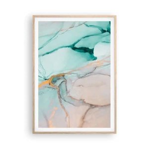 Plakat w ramie jasny dąb - Taniec kształtów i barw - 70x100 cm