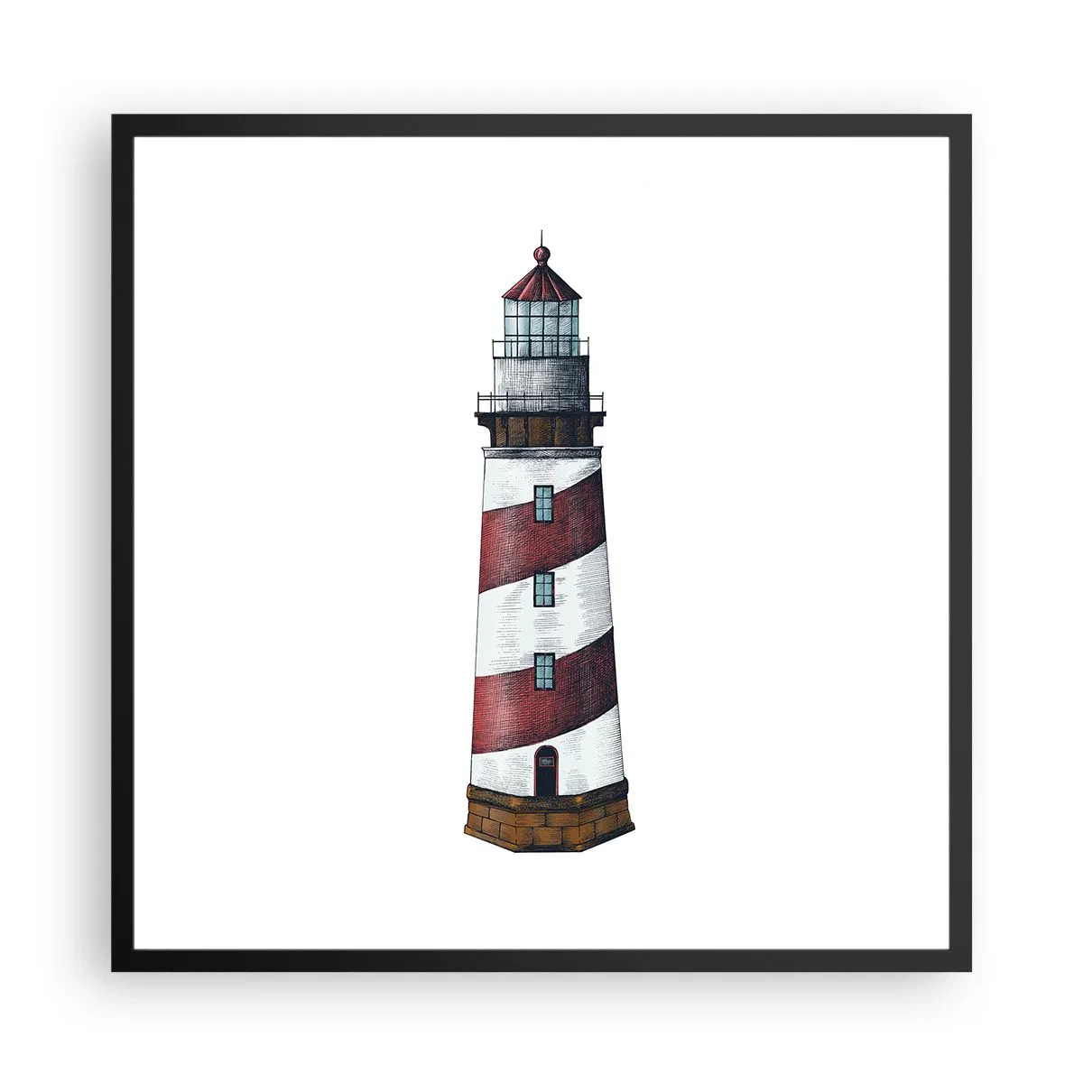 Plakat w czarnej ramie - Zawsze na straży - 60x60 cm