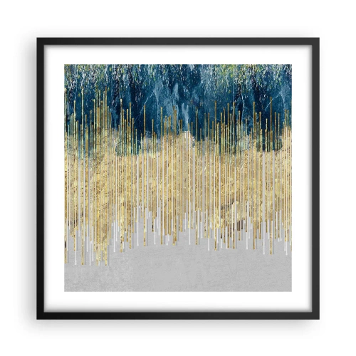 Plakat w czarnej ramie - Wyzłocona granica - 50x50 cm