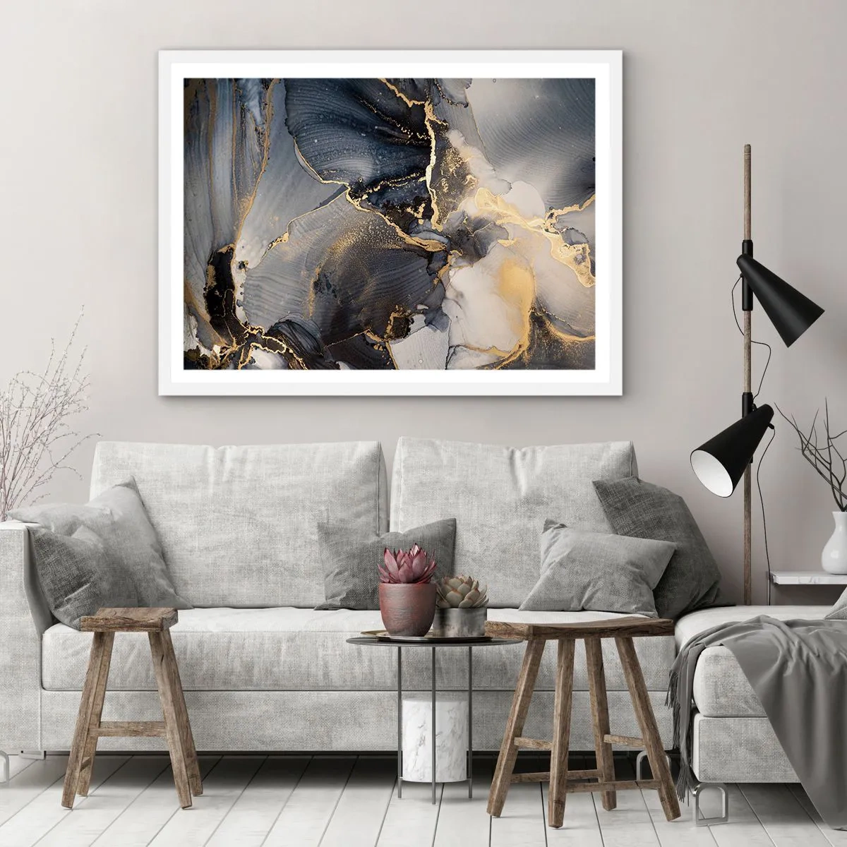 Plakat w białej ramie - Życie kamienia - 100x70 cm