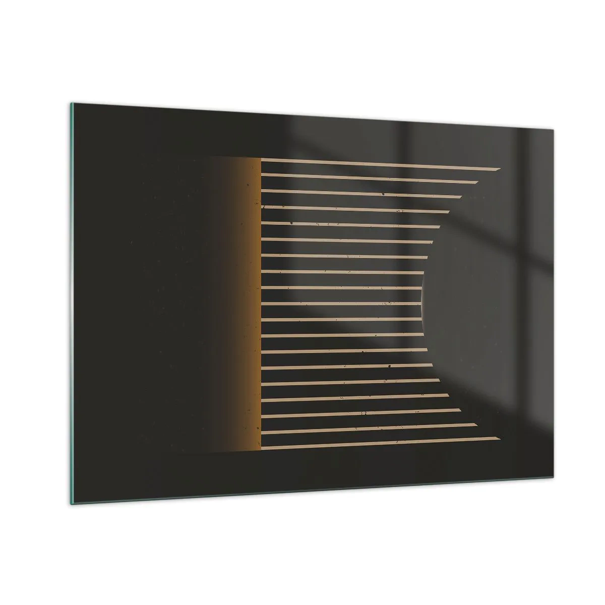 Obraz na szkle - Minimalistyczna kompozycja z liniami w ciemności - 100x70cm - Zbadać ciemność - Nowoczesna dekoracja ścienna do salonu, kuchni i sypialni ARTTOR