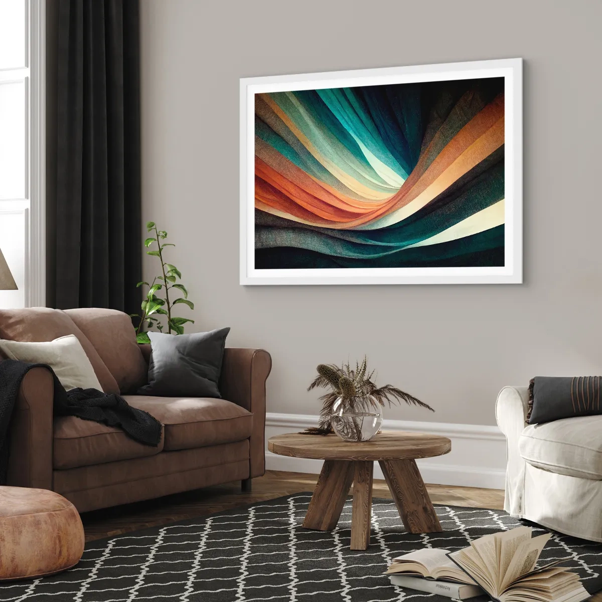 Plakat w białej ramie - Utkane z barw - 40x30 cm