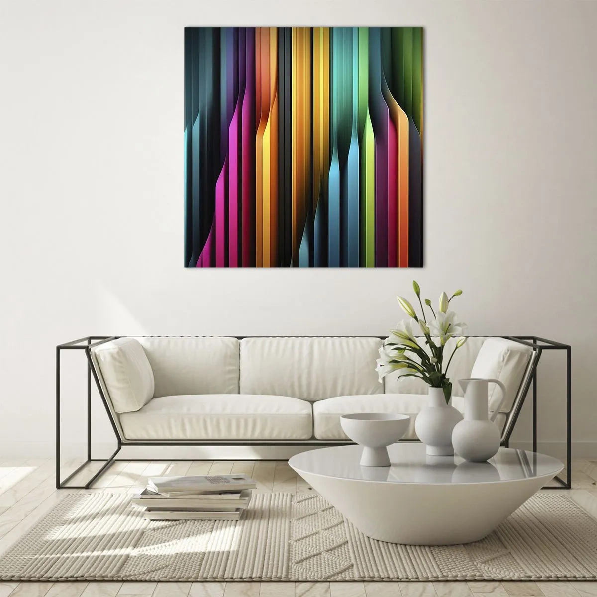 Obraz na szkle - Świetlne organy - 70x70 cm