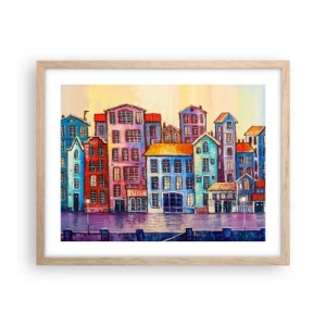 Plakat w ramie jasny dąb - Miasto jak z bajki - 50x40 cm