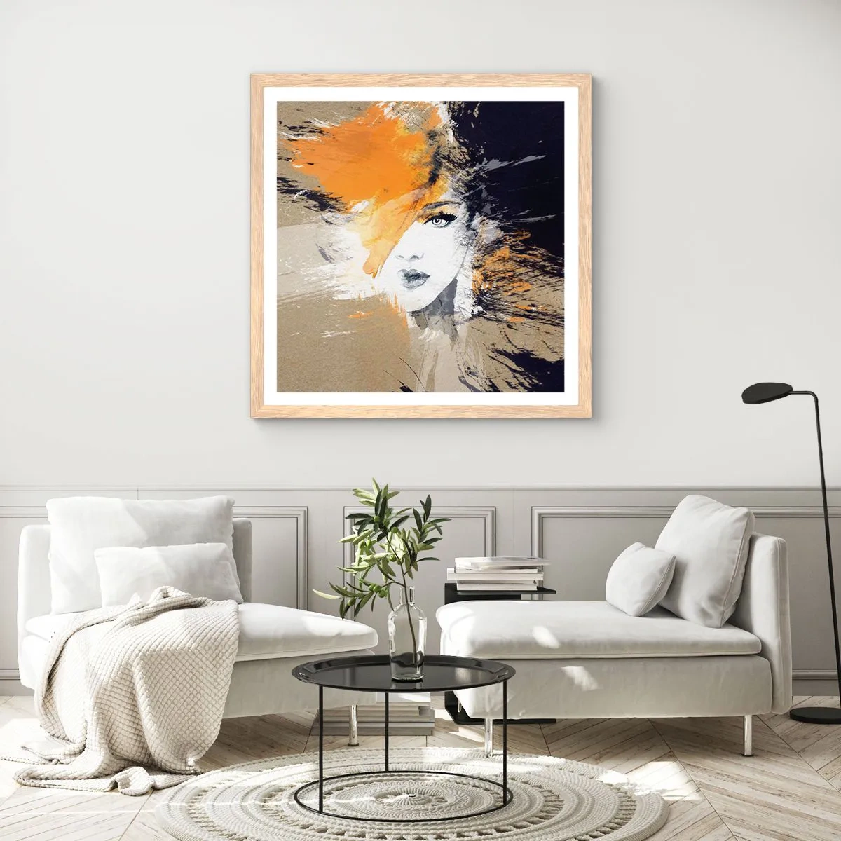 Plakat w ramie jasny dąb - I staje się światło - 40x40 cm