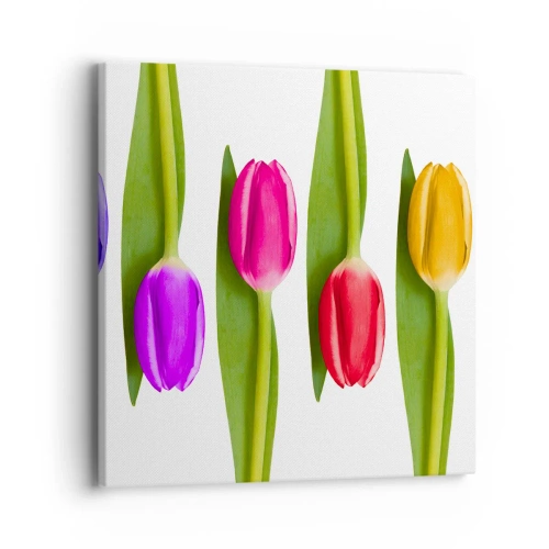 Obraz na płótnie - Tęczowa kompozycja - 40x40 cm