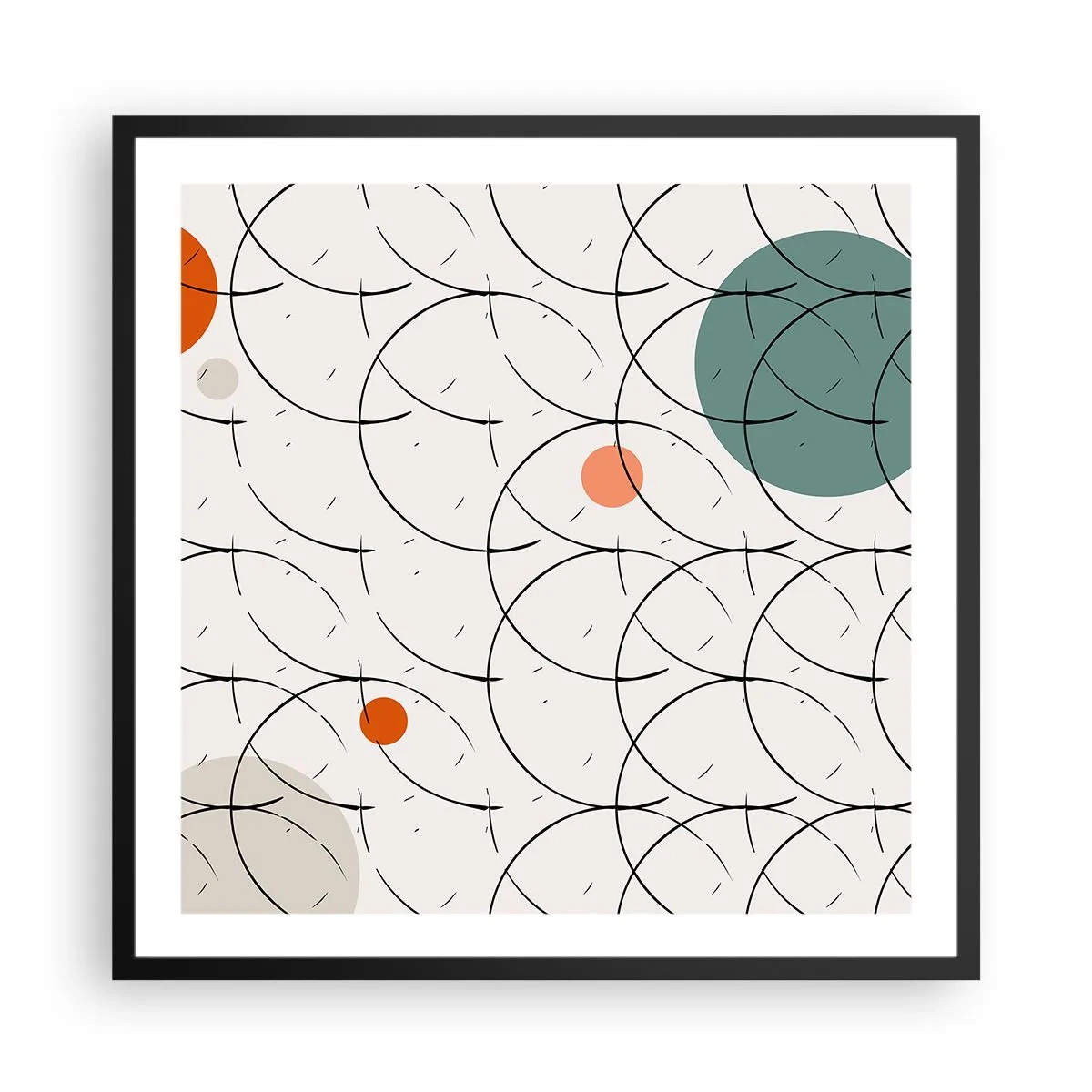 Plakat w czarnej ramie - W pop-artowym duchu - 60x60 cm