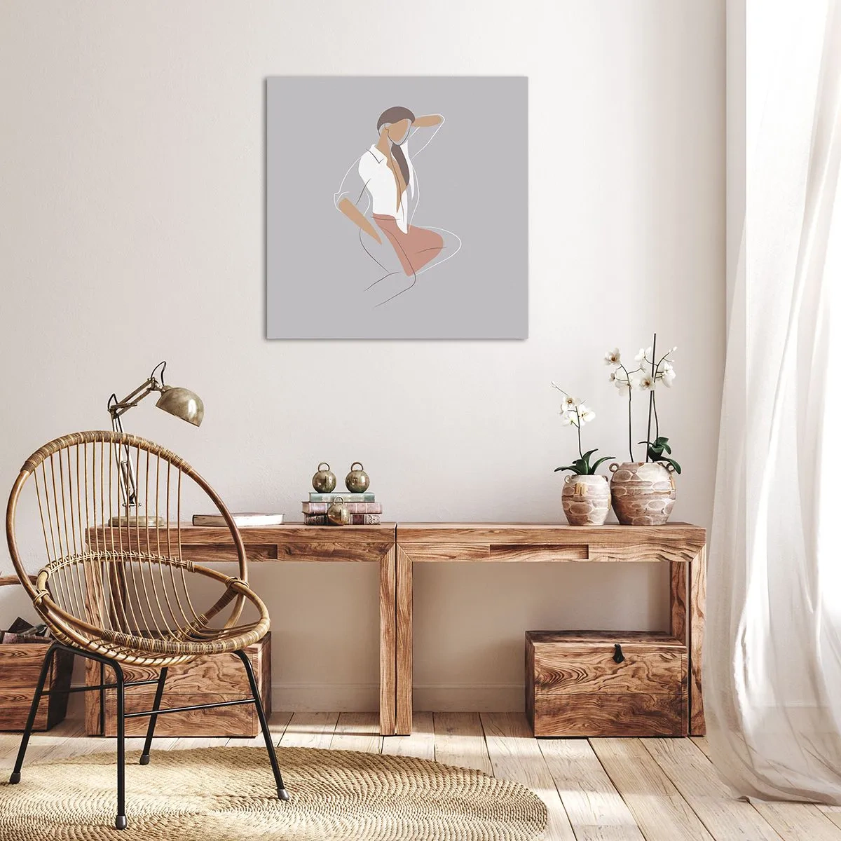 Obraz na płótnie - Zarys wdzięku - 30x30 cm