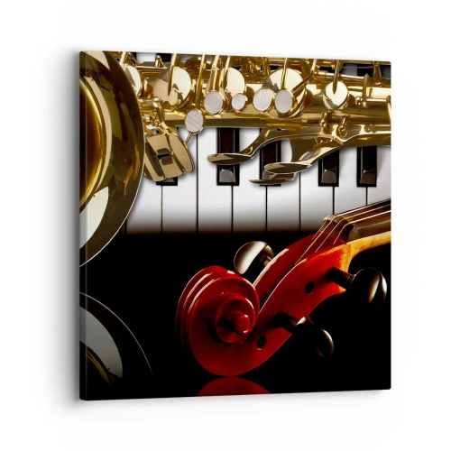 Obraz na płótnie - Blacha, drewno i kość słoniowa - 30x30 cm