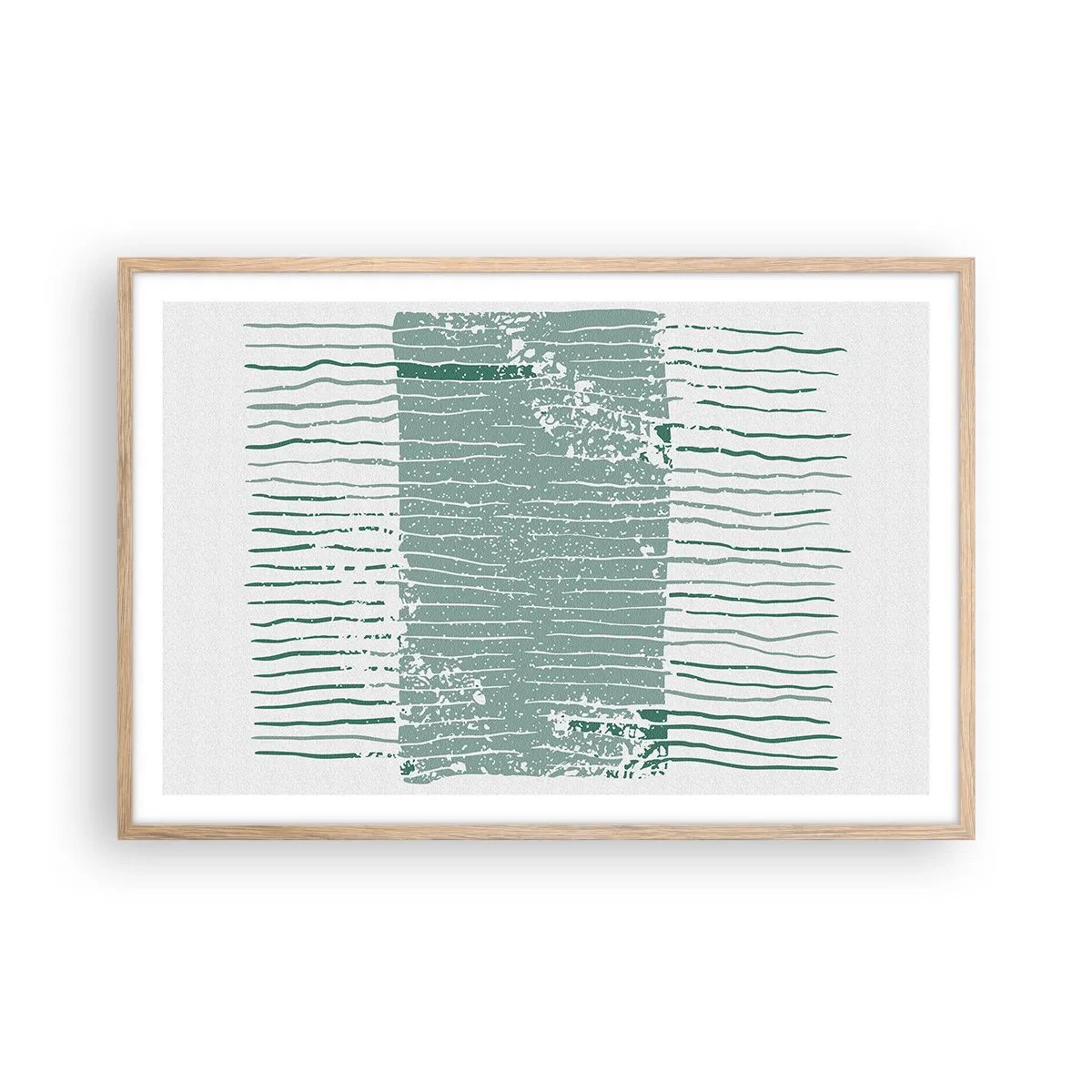 Plakat w ramie jasny dąb - Abstrakcja morska - 91x61 cm