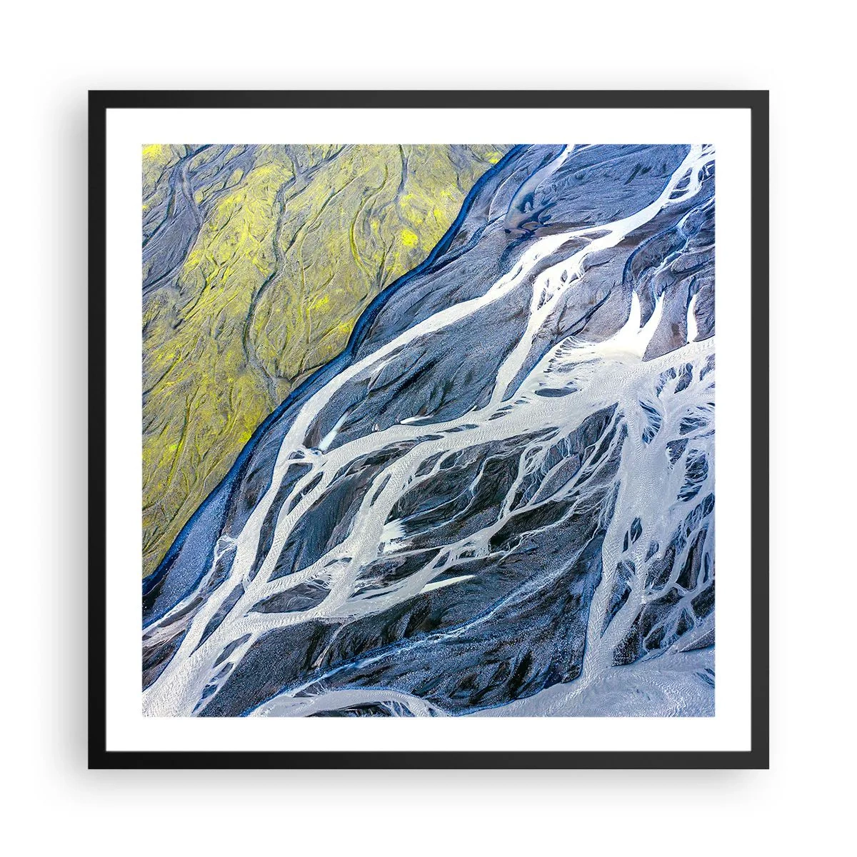 Plakat w czarnej ramie - Naskalne malowidła natury - 60x60 cm