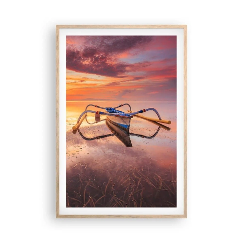 Plakat w ramie jasny dąb - Spokój tropikalnego wieczoru - 61x91 cm