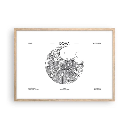 Plakat w ramie jasny dąb - Anatomia Dohy - 70x50 cm