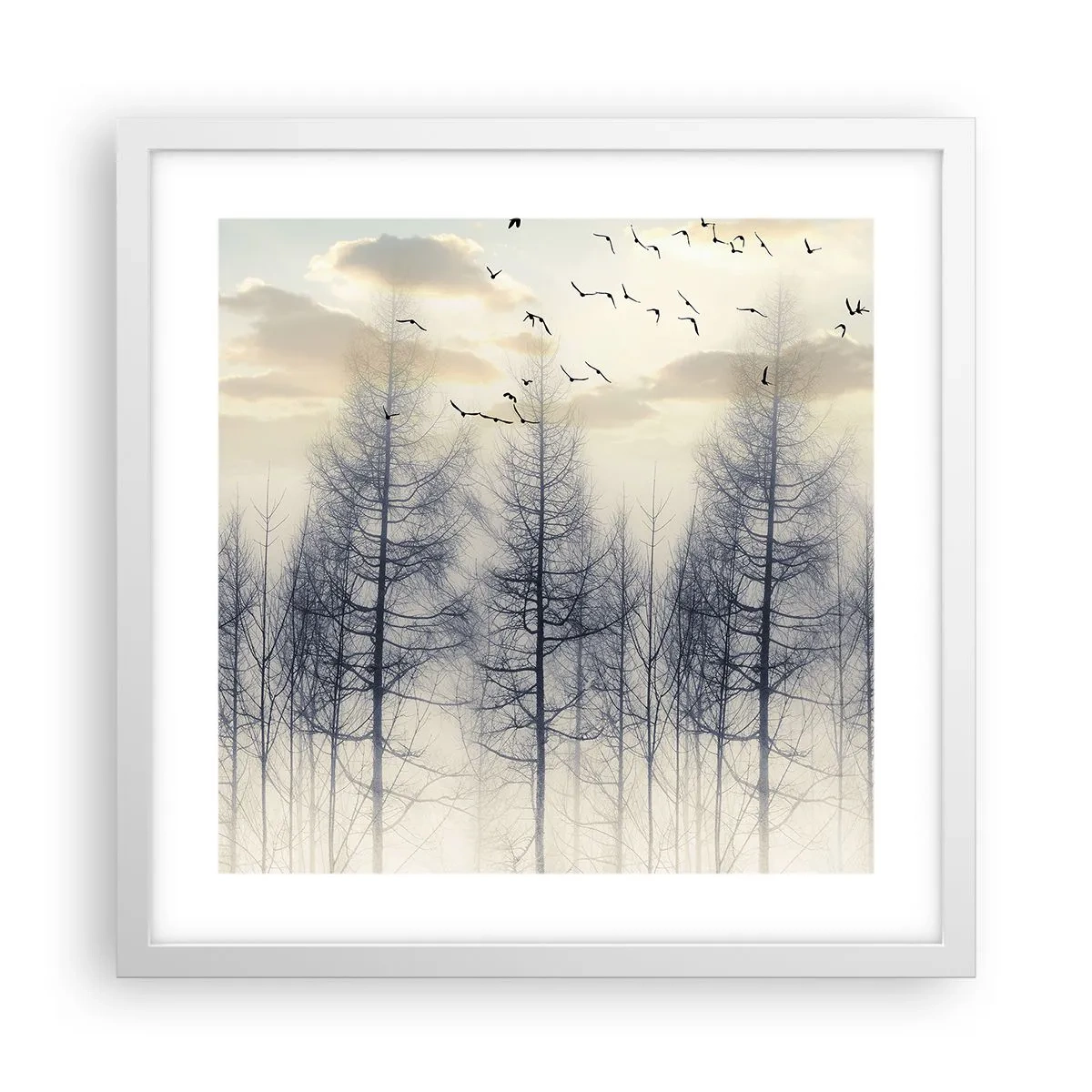 Plakat w białej ramie - Duchy lasu - 40x40 cm
